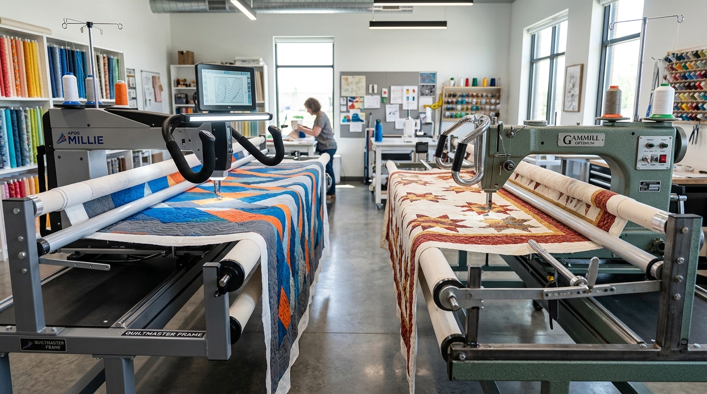 Professional Longarm Quilting Machines on Steel Frames in Craft Studio