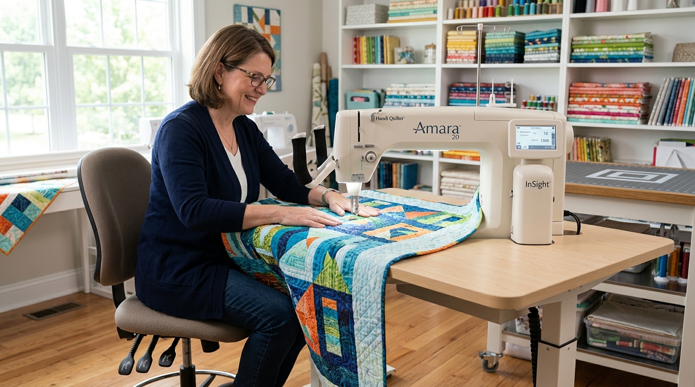 Handi Quilter Amara 20 inch Sit-Down Longarm Quilting Machine with InSight Table